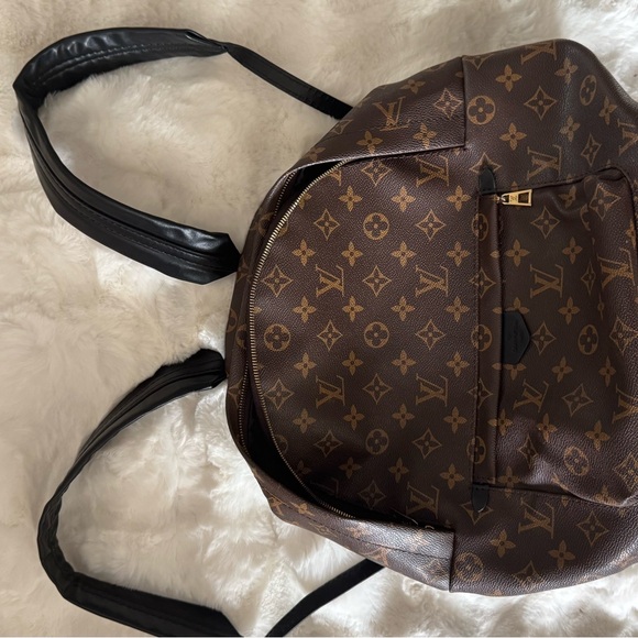 Louis Vuitton Handbags - Louis Vuitton Brown Monogram Canvas Tote with Black Straps